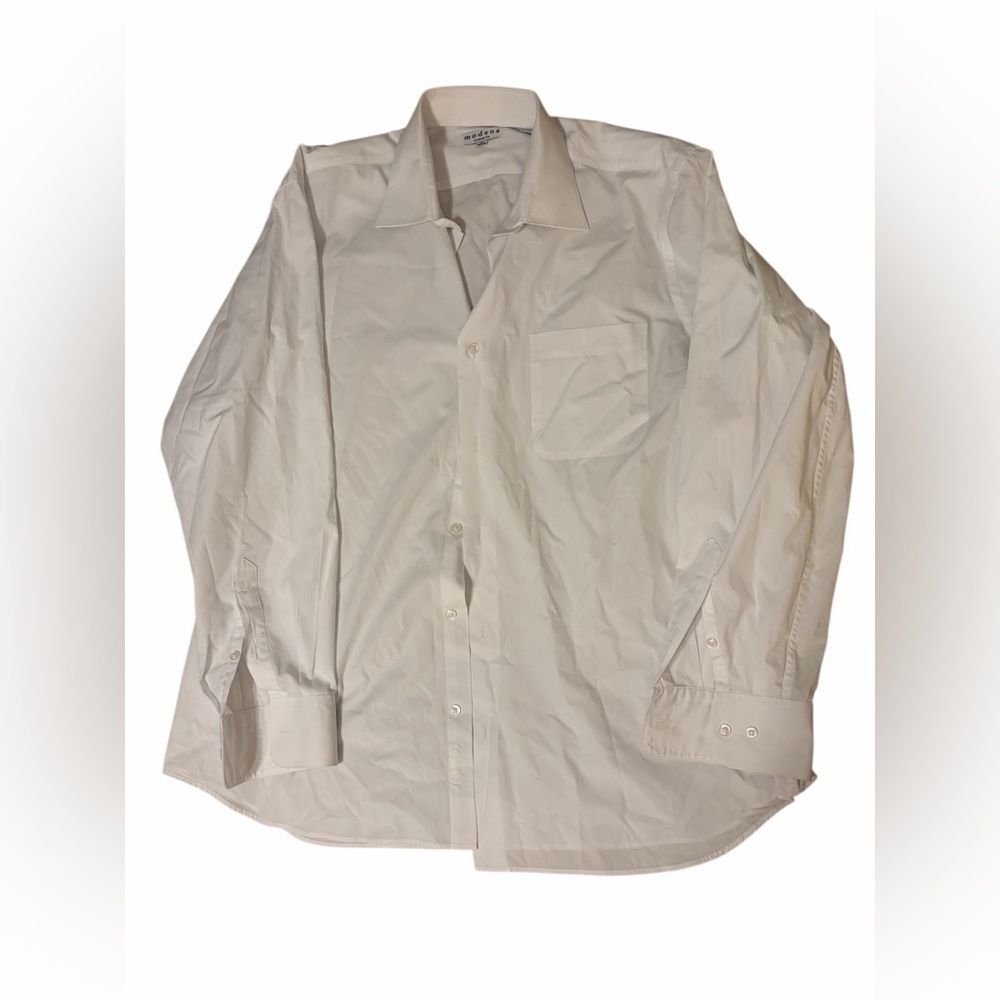 Modena Men’s Classic Fit White Dress Shirt – Size 17 (34/35)